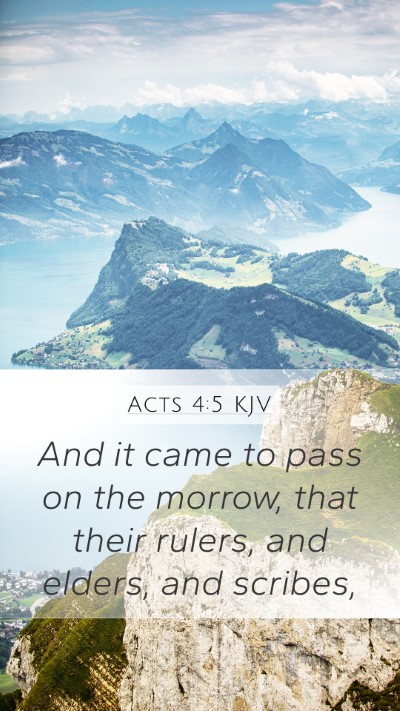 Acts 4:5 KJV Bible Verse Image
