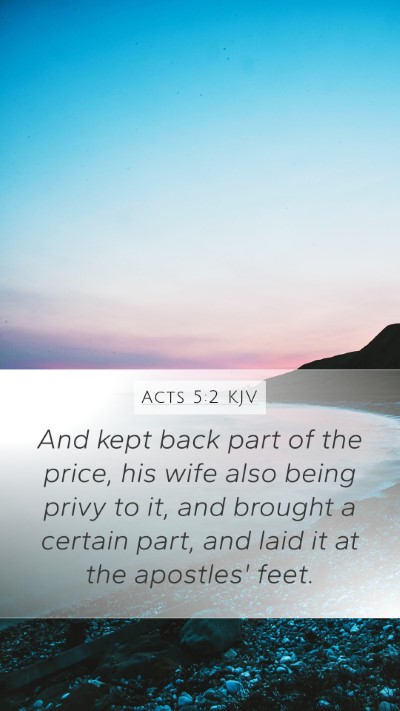 Acts 5:2 KJV Bible Verse Image