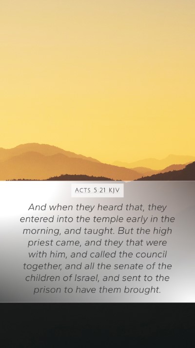 Acts 5:21 KJV Bible Verse Image