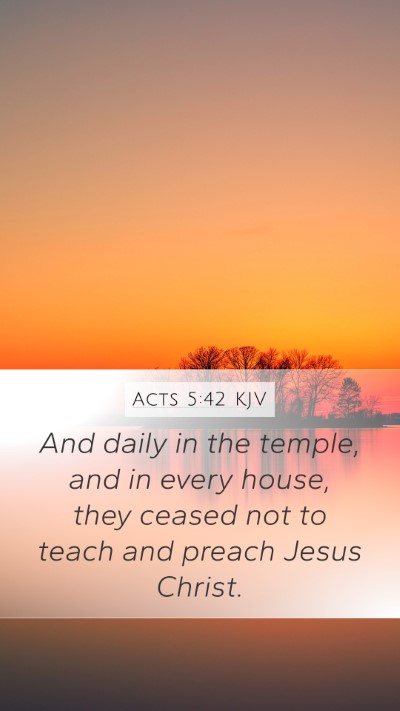 Acts 5:42 KJV Bible Verse Image