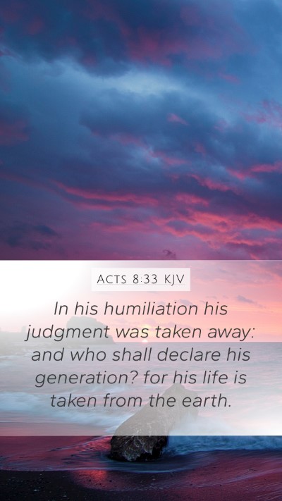 Acts 8:33 KJV Bible Verse Image