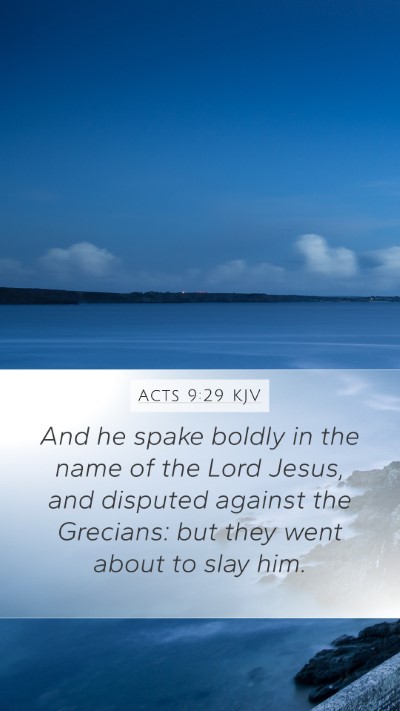 Acts 9:29 KJV Bible Verse Image