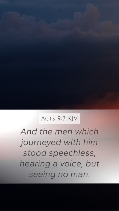 Acts 9:7 KJV Bible Verse Image