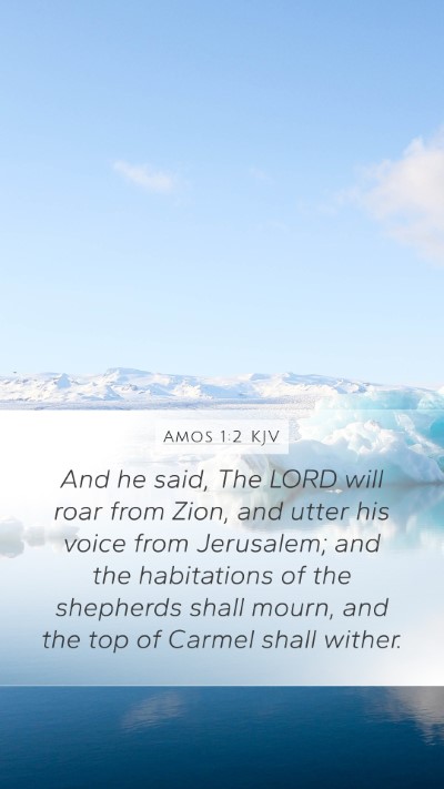 Amos 1:2 KJV Mobile Phone Wallpaper - And he said, The LORD will roar from Zion, and - Mobile Bible Verse Wallpaper