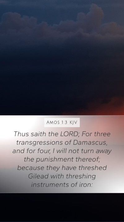 Amos 1:3 KJV Bible Verse Image