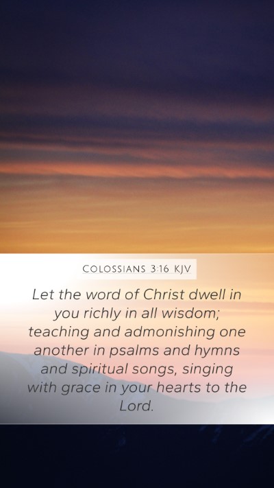 Colossians 3:16 KJV Bible Verse Image