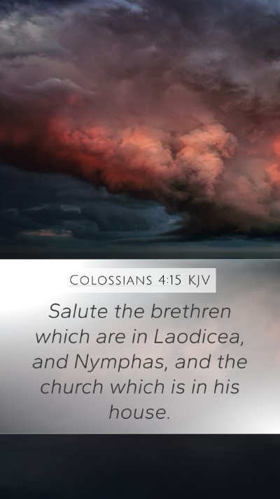Colossians 4:15 KJV Bible Verse Image