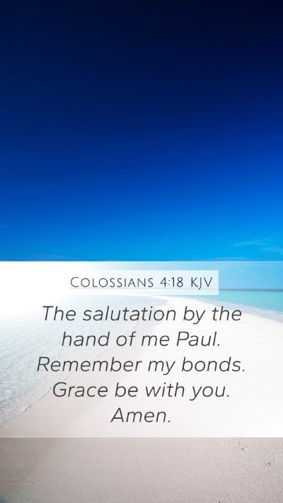 Colossians 4:18 KJV Bible Verse Image
