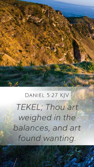 Daniel 5:27 KJV Mobile Phone Wallpaper - TEKEL; Thou art weighed in the balances, and art - Mobile Bible Verse Wallpaper