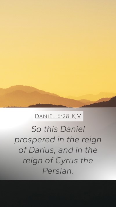 Daniel 6:28 KJV Bible Verse Image