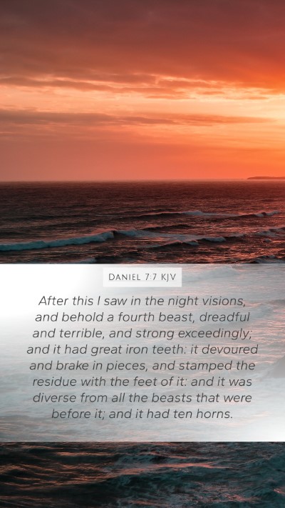 Daniel 7:7 KJV Bible Verse Image