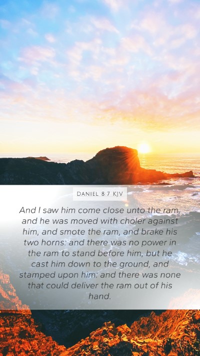 Daniel 8:7 KJV Bible Verse Image