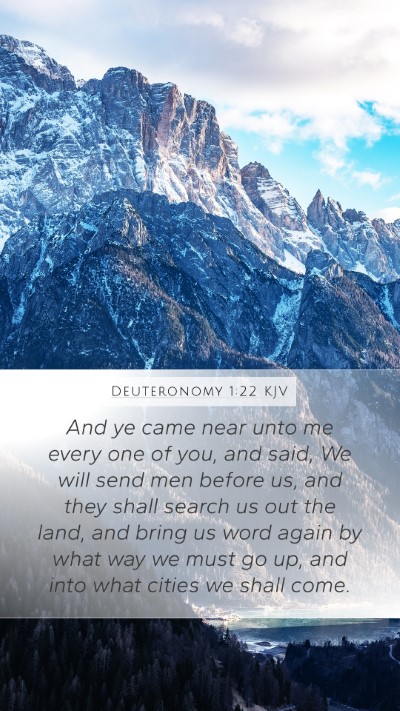Deuteronomy 1:22 KJV Mobile Phone Wallpaper - And ye came near unto me every one of you, and - Mobile Bible Verse Wallpaper