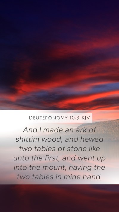 Deuteronomy 10:3 KJV Bible Verse Image