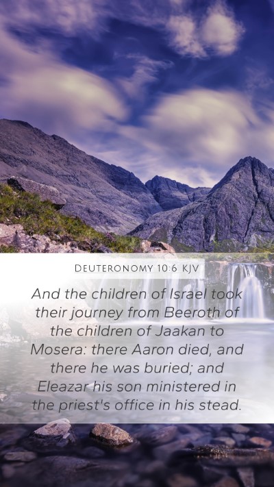 Deuteronomy 10:6 KJV Bible Verse Image