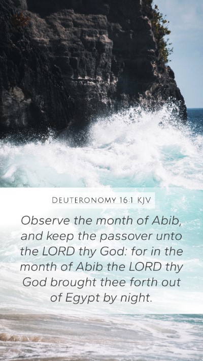 Deuteronomy 16:1 KJV Mobile Phone Wallpaper - Observe the month of Abib, and keep the passover - Mobile Bible Verse Wallpaper