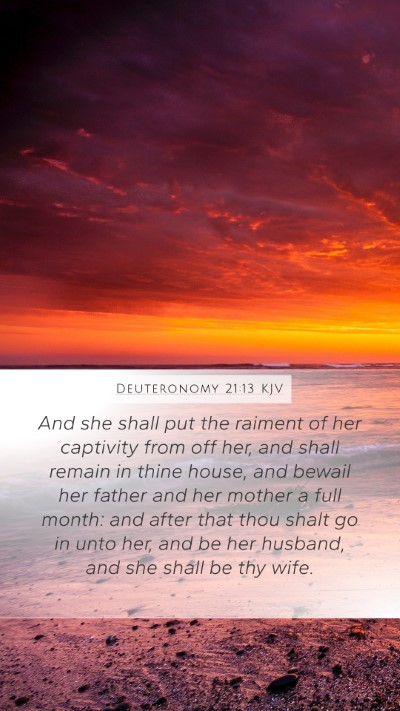 Deuteronomy 21:13 KJV Bible Verse Image