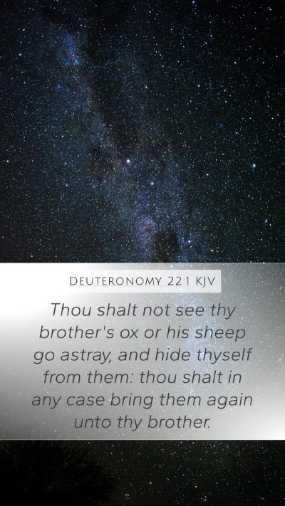 Deuteronomy 22:1 KJV Mobile Phone Wallpaper - Thou shalt not see thy brother's ox or his sheep - Mobile Bible Verse Wallpaper