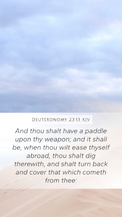 Deuteronomy 23:13 KJV Mobile Phone Wallpaper - And thou shalt have a paddle upon thy weapon; and - Mobile Bible Verse Wallpaper