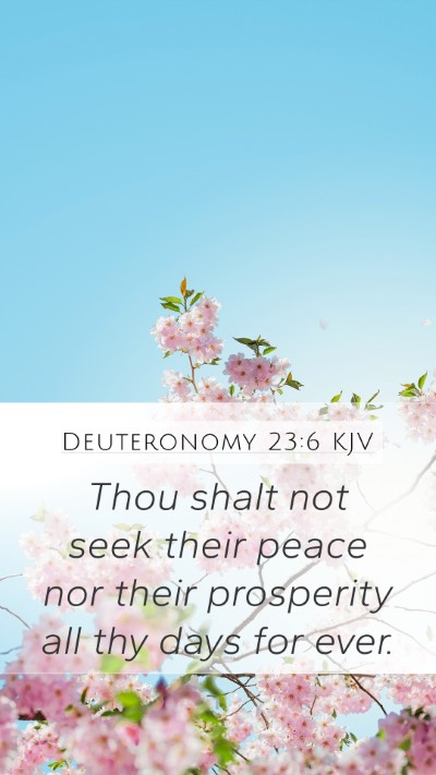 Deuteronomy 23:6 KJV Mobile Phone Wallpaper - Thou shalt not seek their peace nor their - Mobile Bible Verse Wallpaper