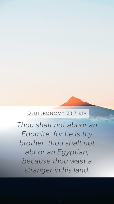 Deuteronomy 23:7 KJV Bible Verse Image