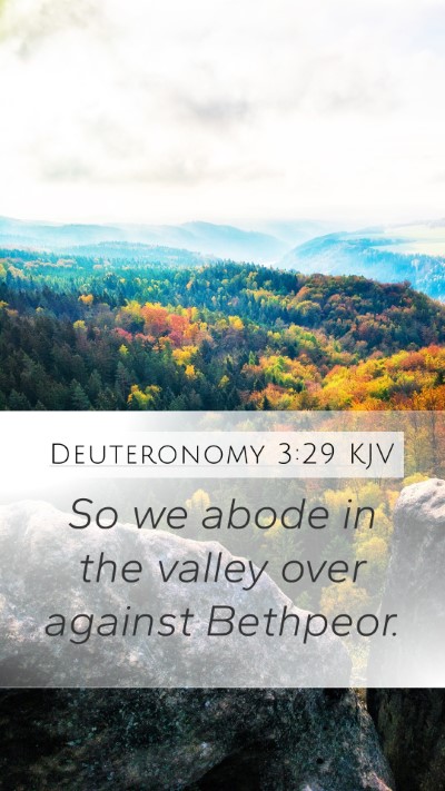 Deuteronomy 3:29 KJV Bible Verse Image