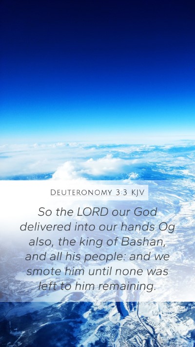 Deuteronomy 3:3 KJV Bible Verse Image