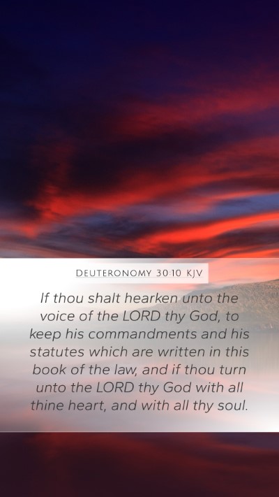 Deuteronomy 30:10 KJV Bible Verse Image