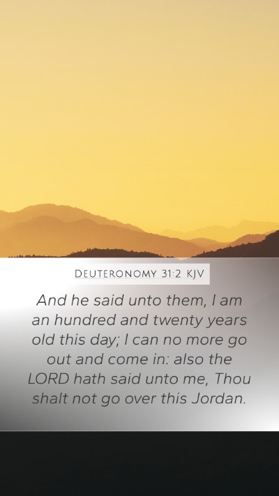 Deuteronomy 31:2 KJV Bible Verse Image