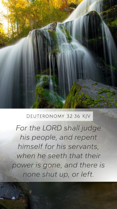 Deuteronomy 32:36 KJV Bible Verse Image