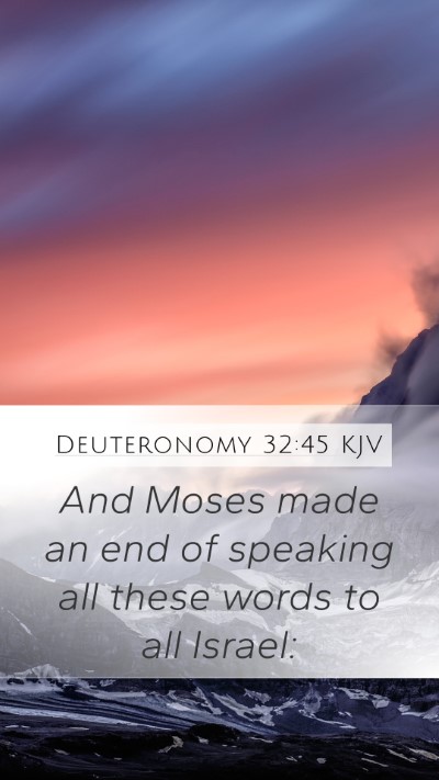 Deuteronomy 32:45 KJV Mobile Phone Wallpaper - And Moses made an end of speaking all these words - Mobile Bible Verse Wallpaper