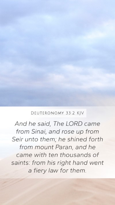Deuteronomy 33:2 KJV Bible Verse Image