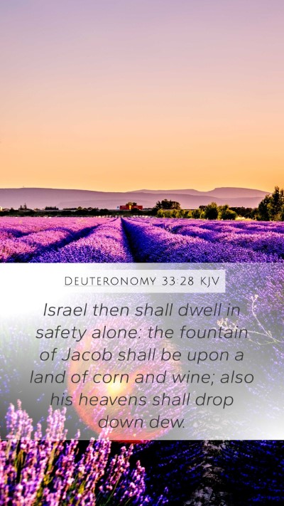 Deuteronomy 33:28 KJV Bible Verse Image