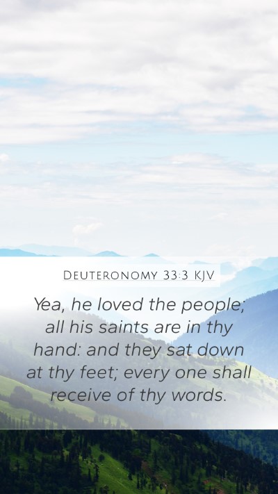 Deuteronomy 33:3 KJV Bible Verse Image