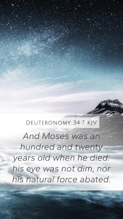 Deuteronomy 34:7 KJV Bible Verse Image