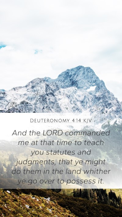 Deuteronomy 4:14 KJV Bible Verse Image