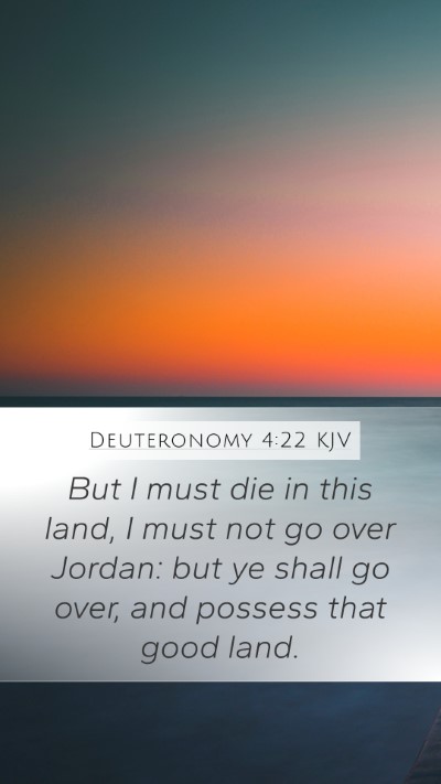 Deuteronomy 4:22 KJV Mobile Phone Wallpaper - But I must die in this land, I must not go over - Mobile Bible Verse Wallpaper