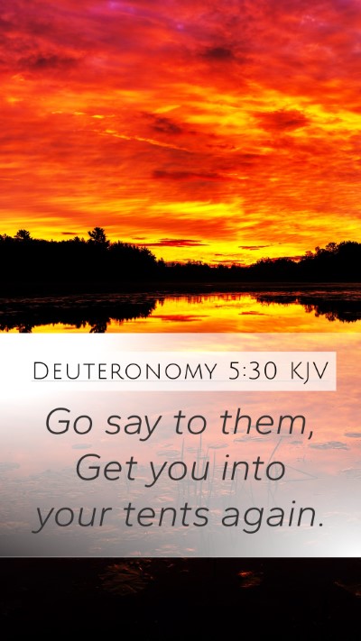 Deuteronomy 5:30 KJV Mobile Phone Wallpaper - Go say to them, Get you into your tents - Mobile Bible Verse Wallpaper
