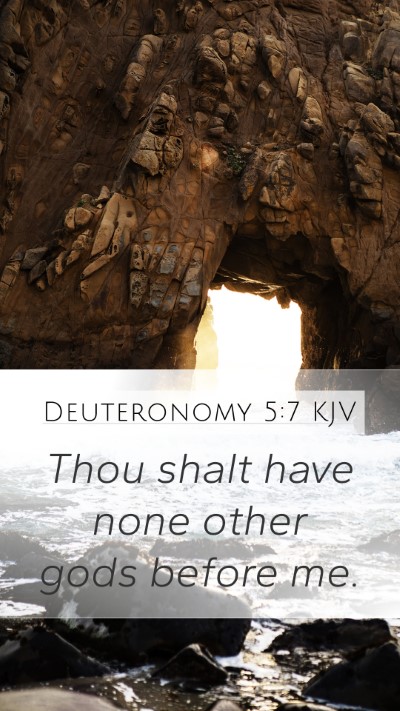 Deuteronomy 5:7 KJV Mobile Phone Wallpaper - Thou shalt have none other gods before - Mobile Bible Verse Wallpaper