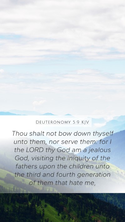 Deuteronomy 5:9 KJV Bible Verse Image