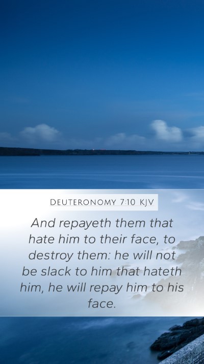 Deuteronomy 7:10 KJV Bible Verse Image