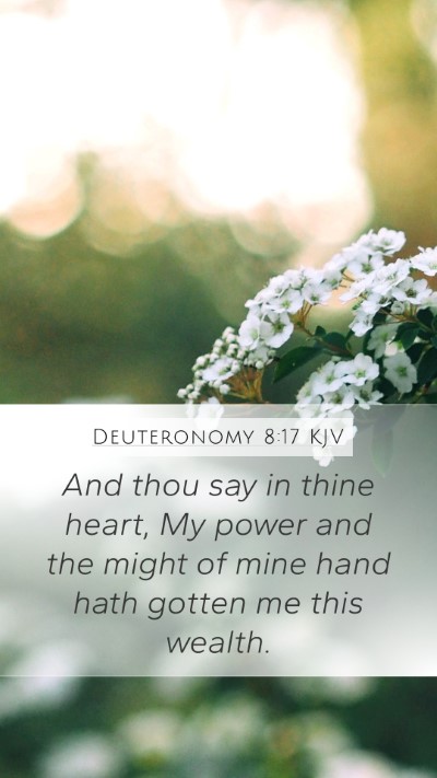 Deuteronomy 8:17 KJV Bible Verse Image