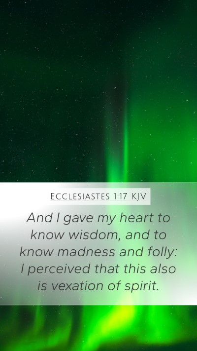 Ecclesiastes 1:17 KJV Bible Verse Image