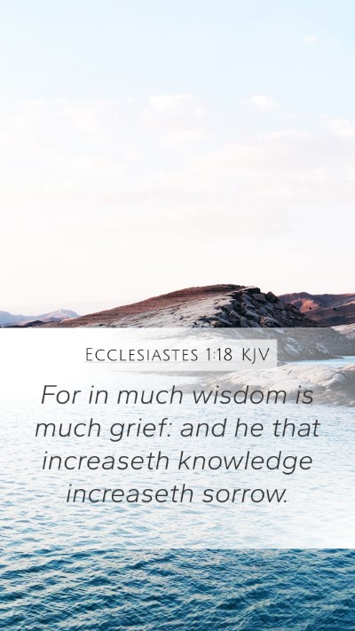 Ecclesiastes 1:18 KJV Mobile Phone Wallpaper - For in much wisdom is much grief: and he that - Mobile Bible Verse Wallpaper