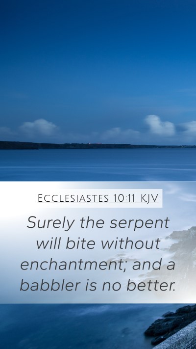 Ecclesiastes 10:11 KJV Bible Verse Image