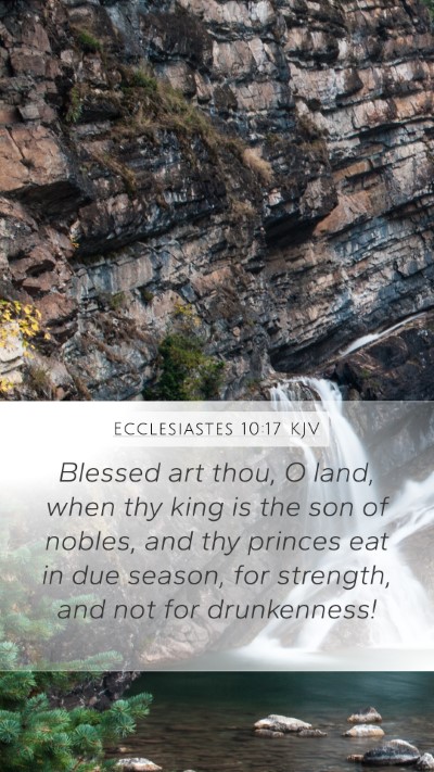 Ecclesiastes 10:17 KJV Mobile Phone Wallpaper - Blessed art thou, O land, when thy king is the - Mobile Bible Verse Wallpaper