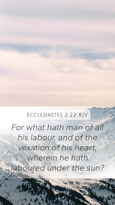 Ecclesiastes 2:22 KJV Mobile Phone Wallpaper - For what hath man of all his labour, and of the - Mobile Bible Verse Wallpaper
