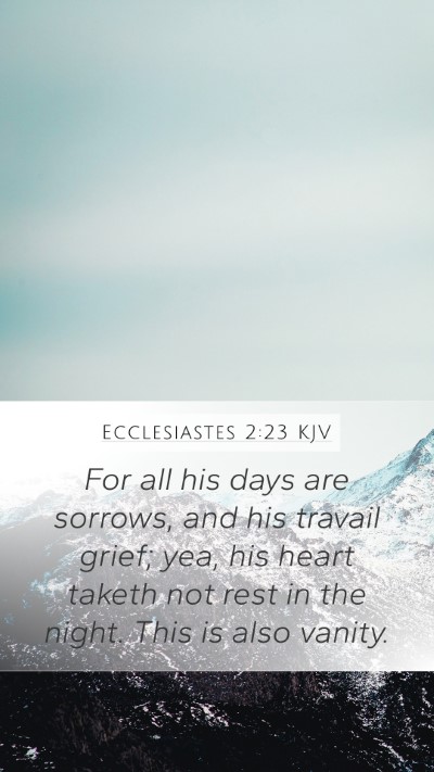 Ecclesiastes 2:23 KJV Bible Verse Image