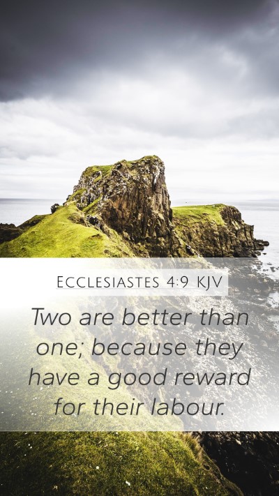 Ecclesiastes 4:9 KJV Bible Verse Image