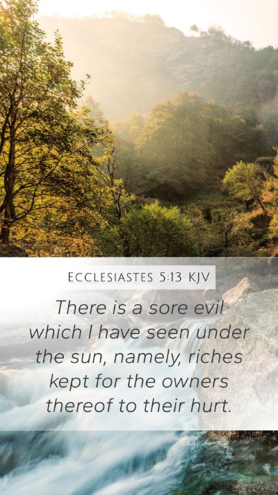 Ecclesiastes 5:13 KJV Bible Verse Image